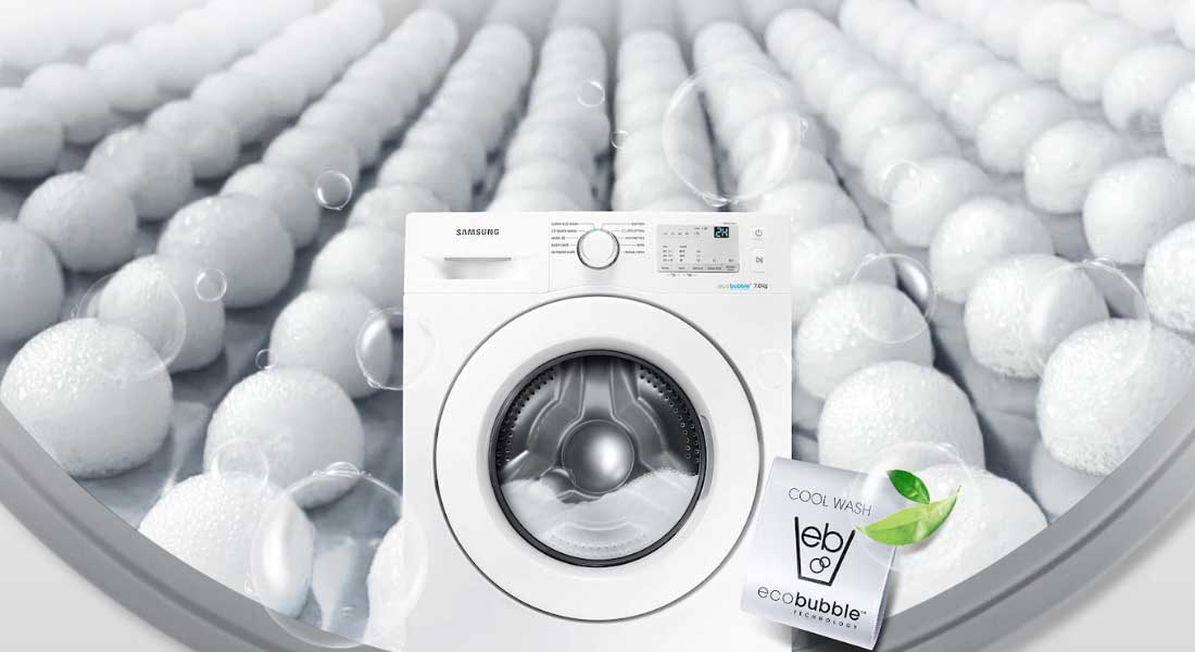 کارایی فناوری حباب ساز Eco Bubble در لباسشویی Q1462 سامسونگ