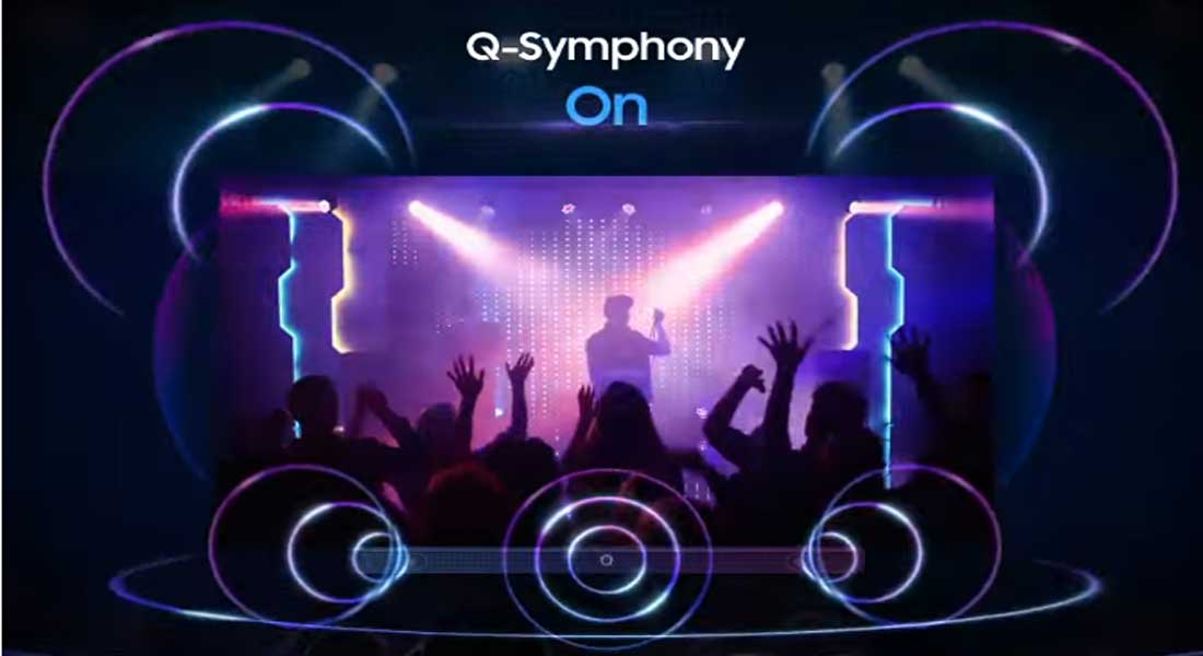  قابلیت Q-Symphony در تلویزیون 85 اینچ QLED 4k سامسونگ Q70C